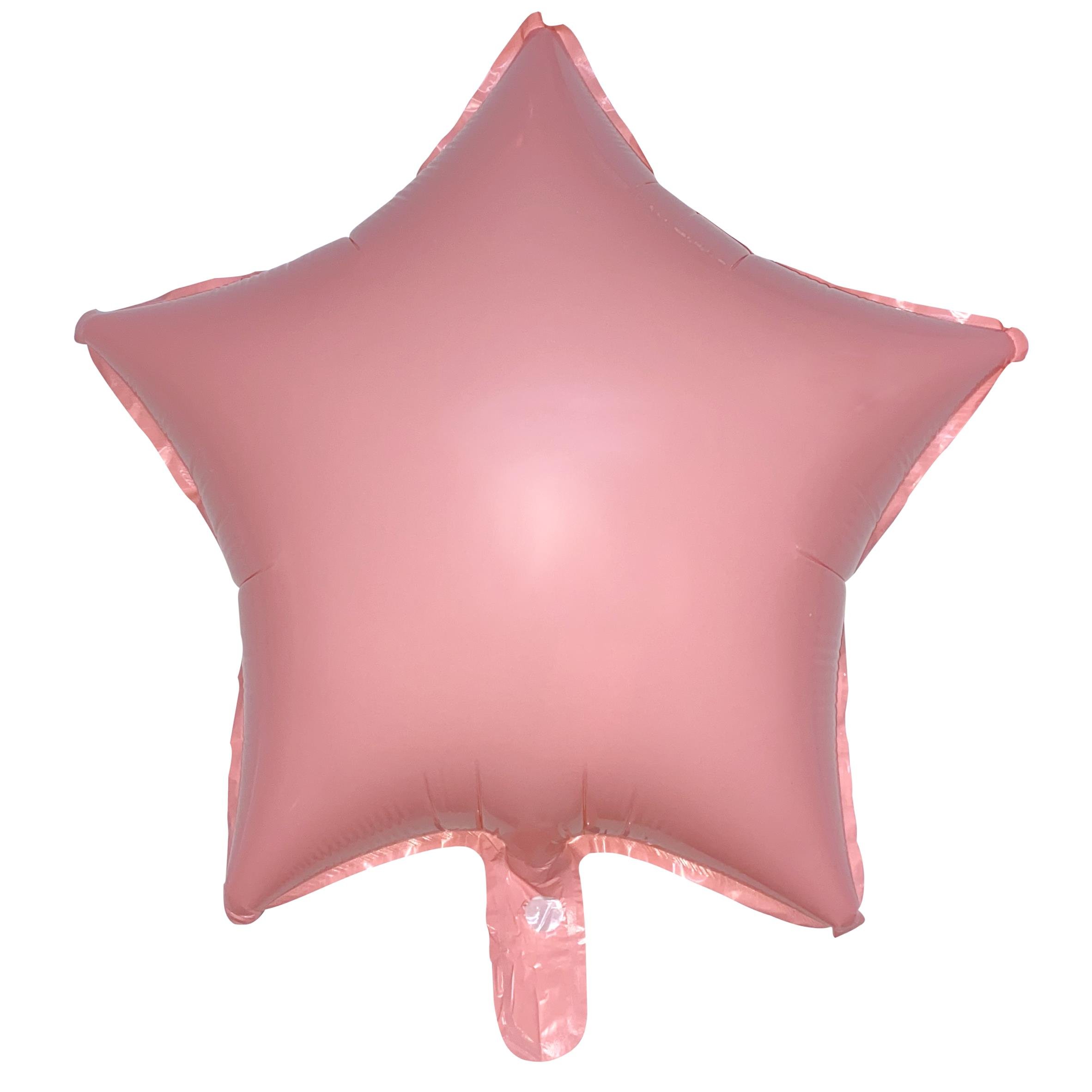18 inç Yıldız Makaron Pembe Folyo Balon