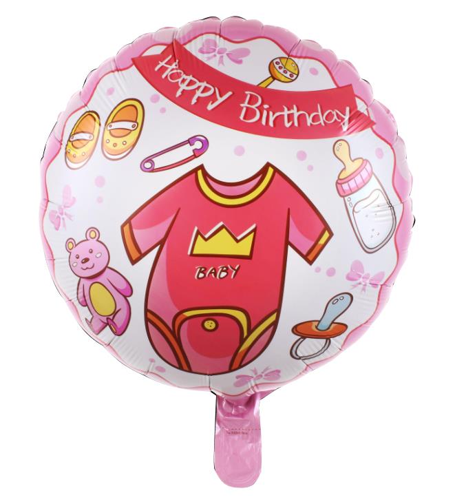 18 inç Yuvarlak Baby Pembe Renk Folyo Balon 43*43