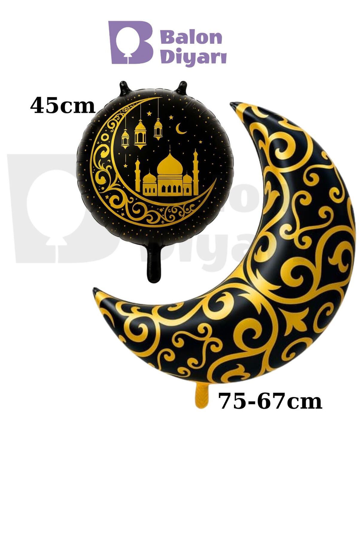2'li Ramazan Ayı Folyo balon kubbe cami şeklinde kaliteli