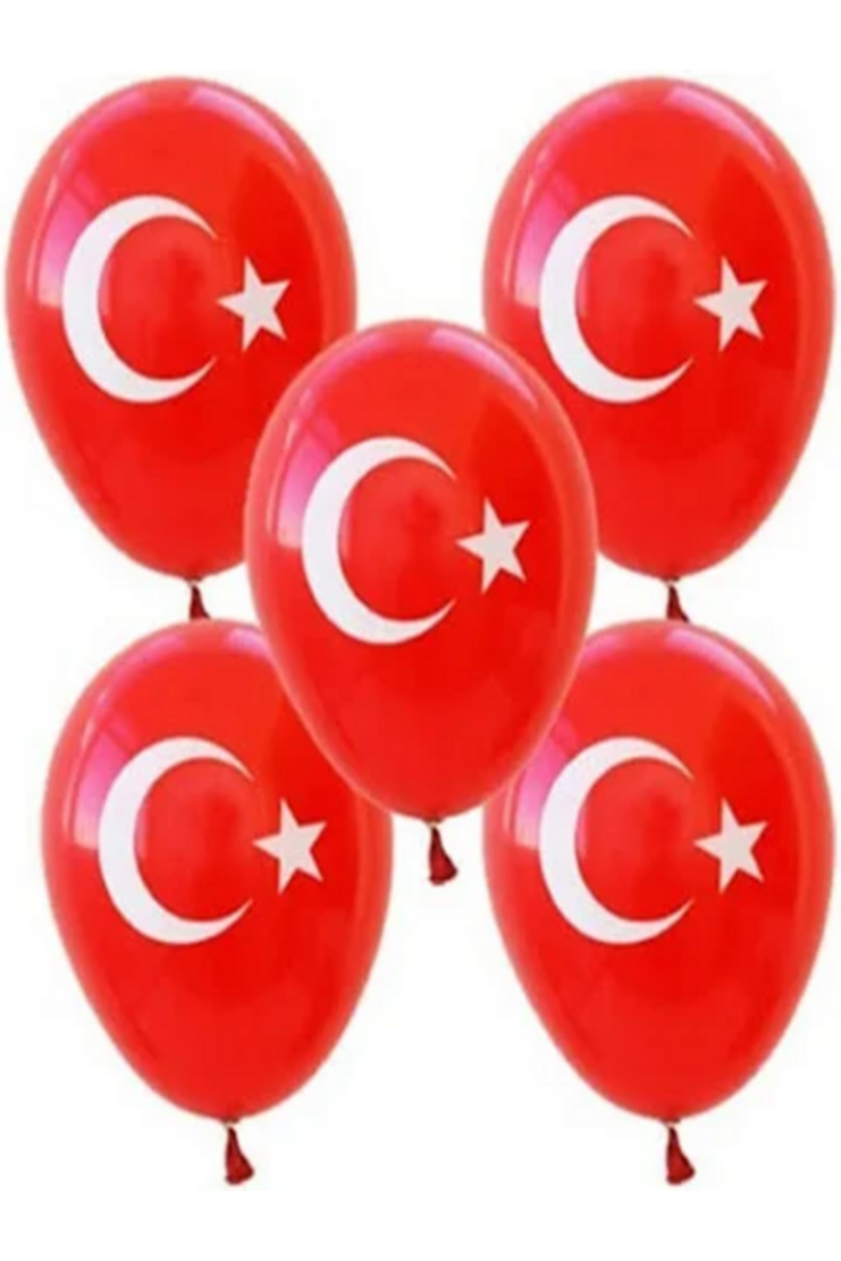 25 adet Ay Yıldız Türk Bayraklı Balon Kaliteli 12 inc