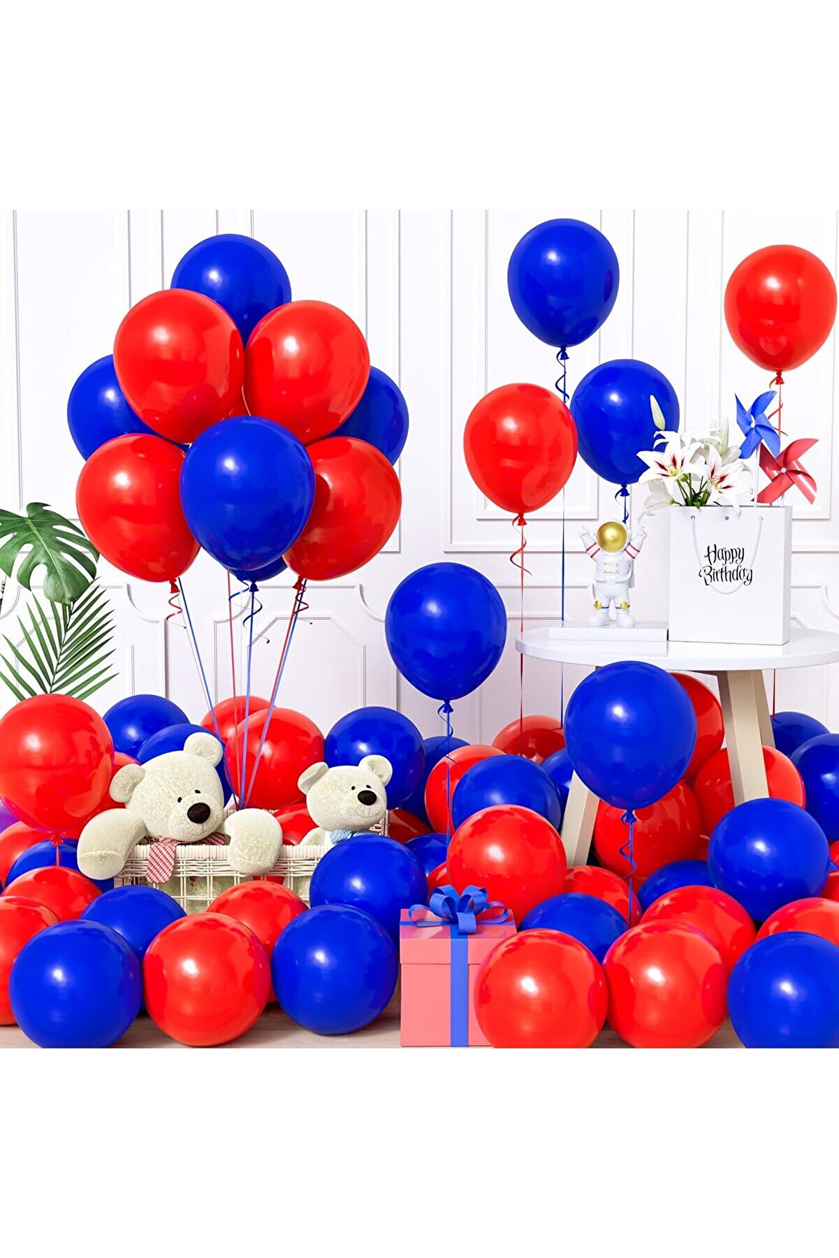 25 Adet Mavi & Kırmızı Balon Seti – Enerjik Ve Göz Alıcı Parti Dekoru