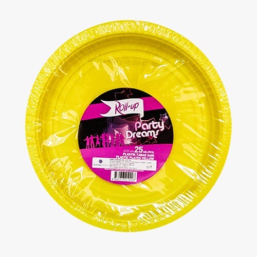 25'li Plastik Tabak Sarı