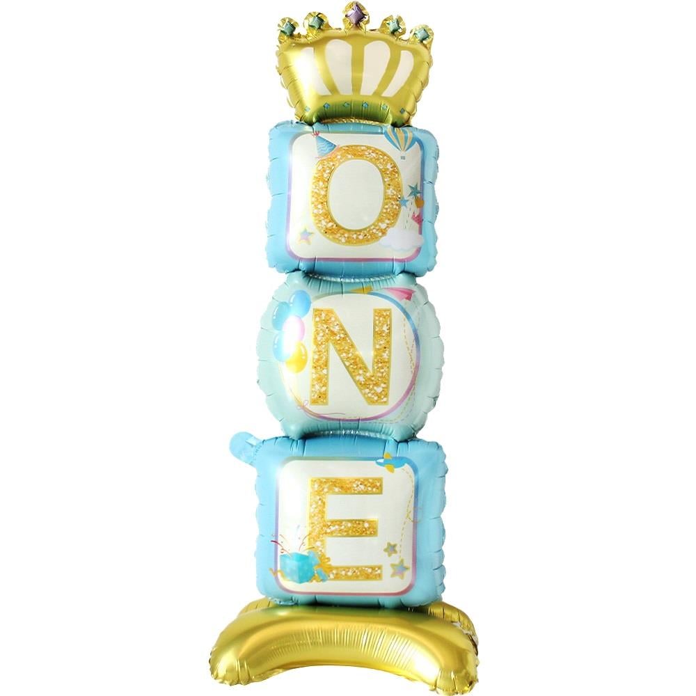 Ayaklı One Mavi Folyo Balon 34*108