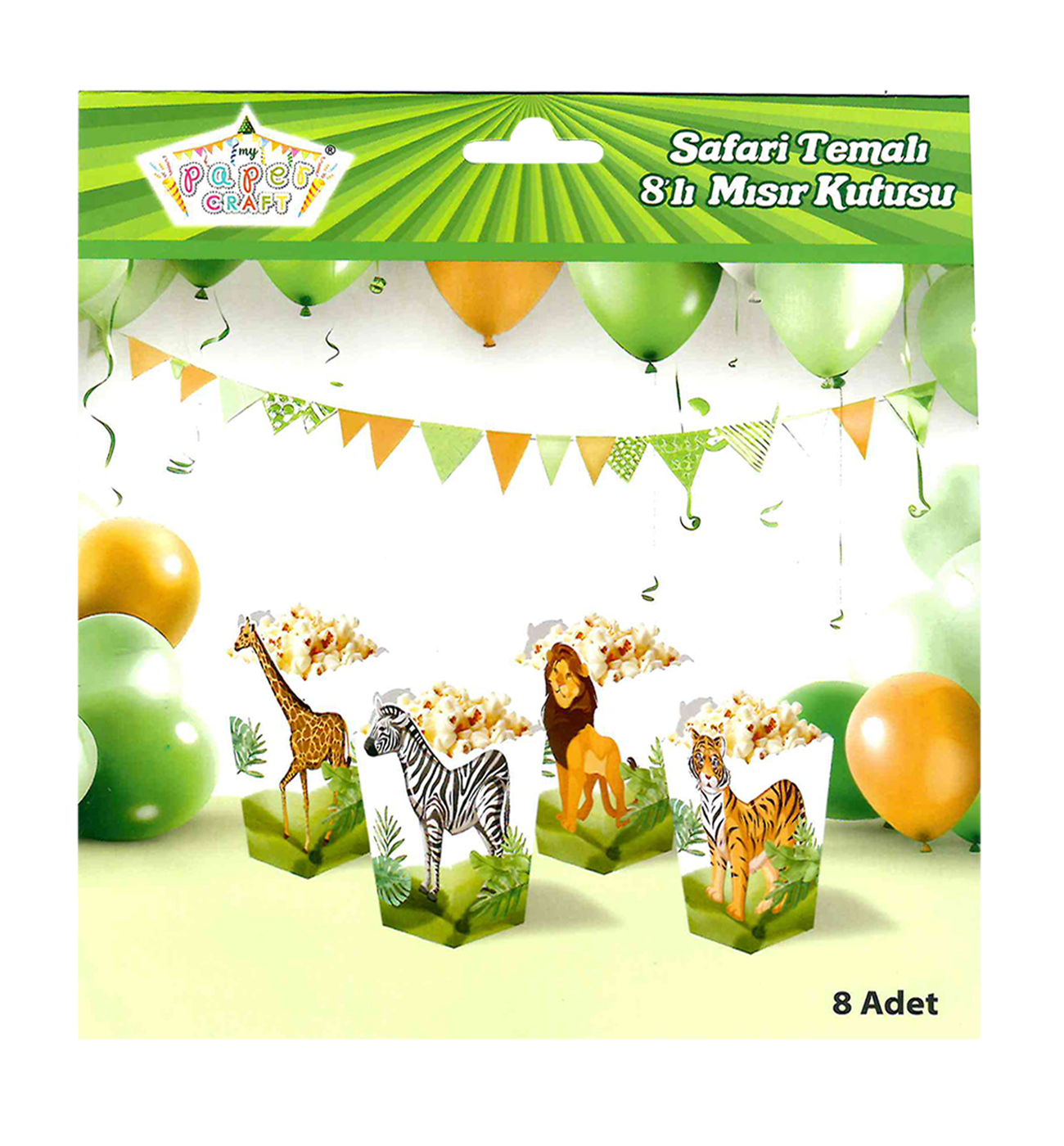Eco Wıld Safari Temalı 8'li Mısır Kutusu
