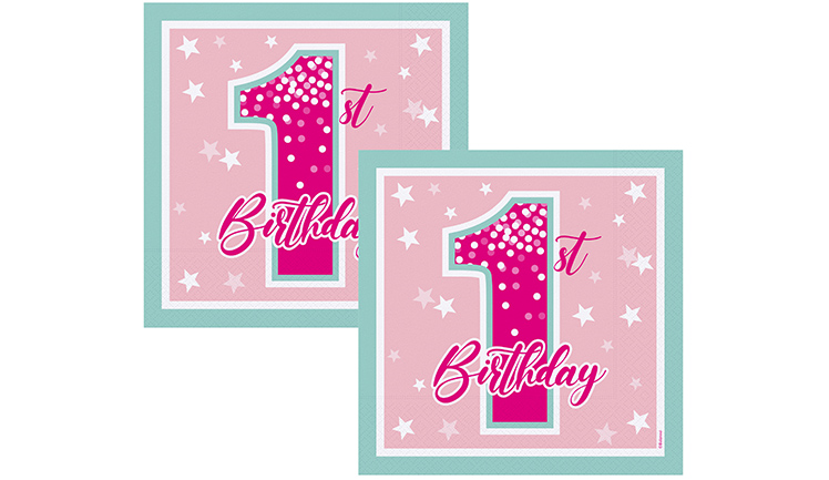 Fırst Bırthday Stars Girl Kağıt Peçete 33x33 16'lı