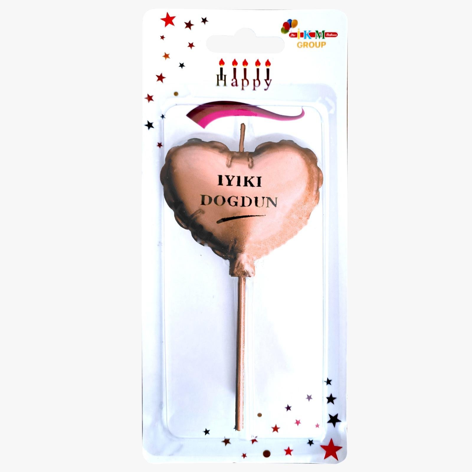 İyiki Doğdun Kalp Rosegold Mum