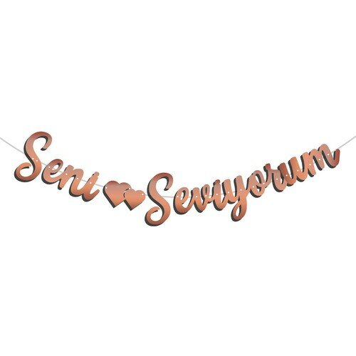 Kaligrafi Banner Rose Seni Seviyorum
