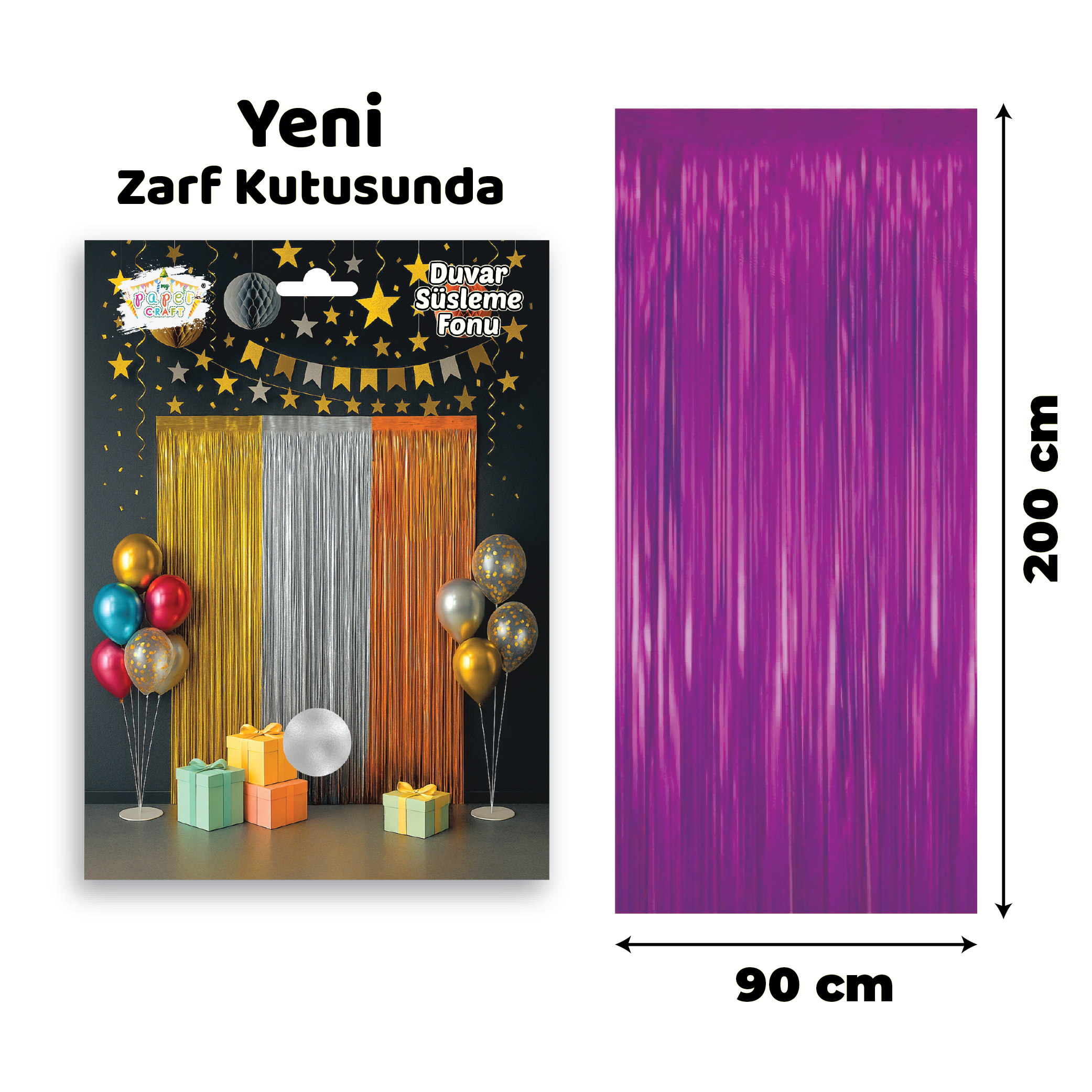Kapı Perdesi Mor 100*200 Cm