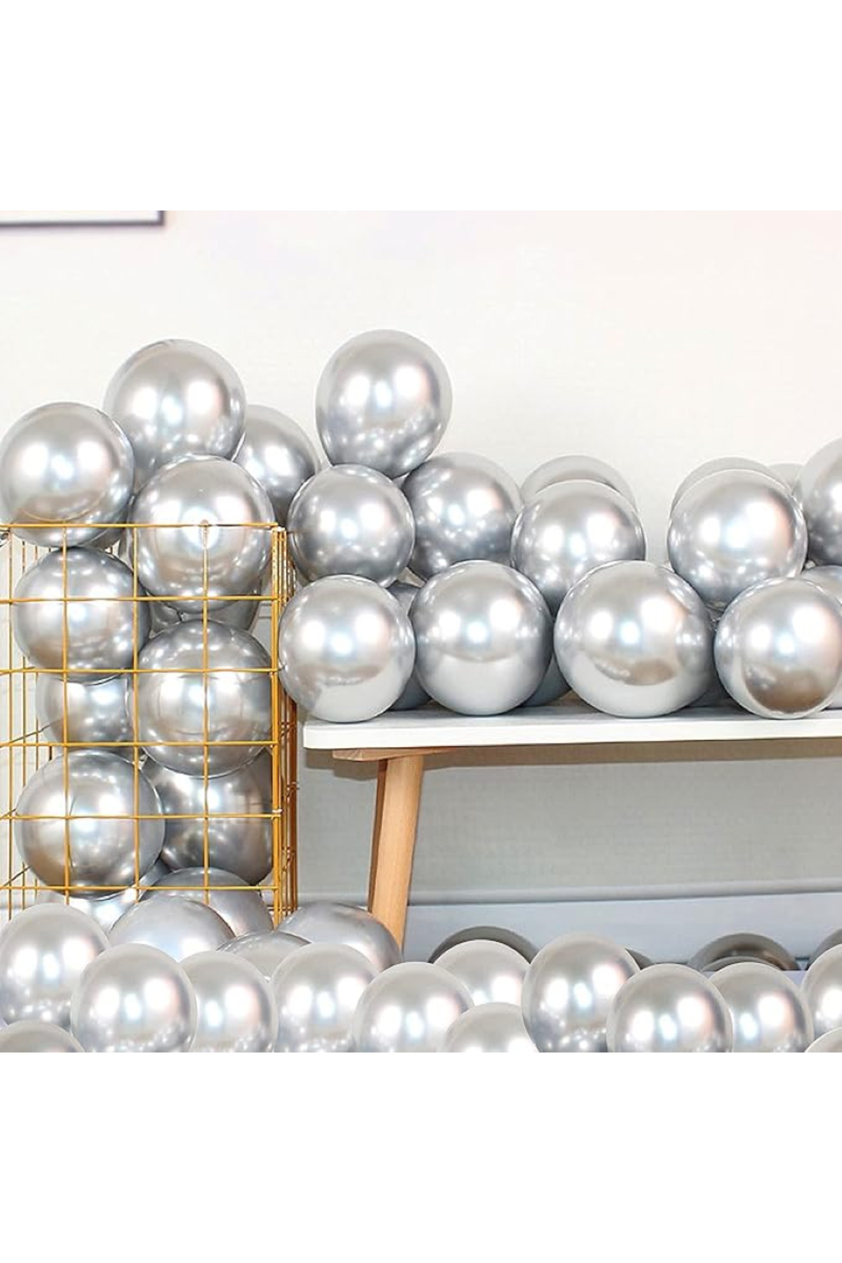 Krom Gümüş Balon 12inc (50 Adet)