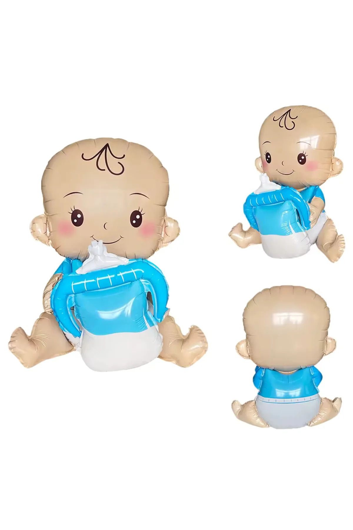Pembe ve Mavi Biberonlu Folyo Balon - Bebek Doğum ve Baby Shower Süslemesi