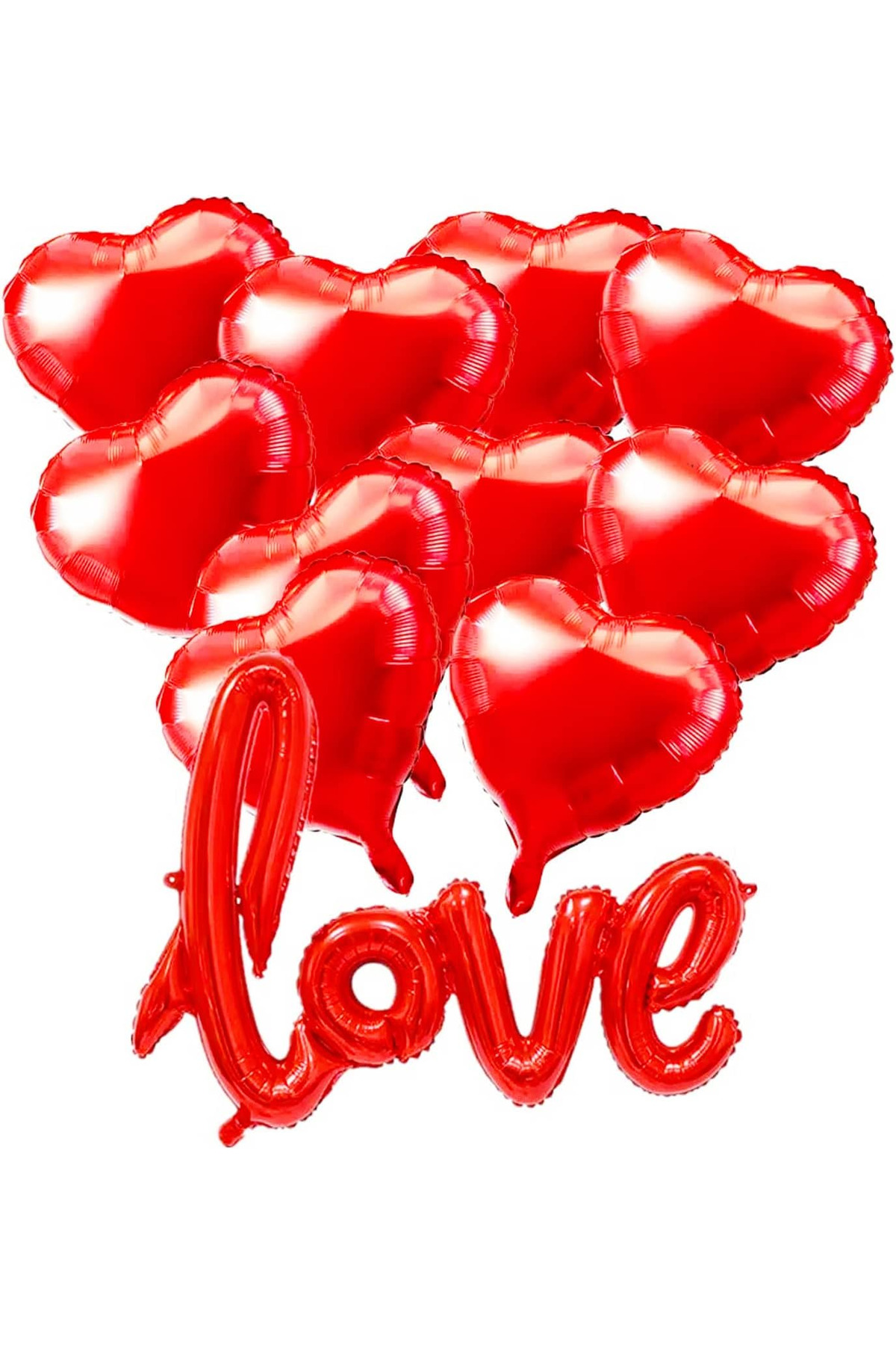 Sevgiliye özel eşe özel Love yazılı folyo balon 6 adet kırmızı kalp balon