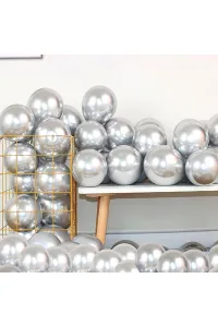 Krom Gümüş Balon 12inc (50 Adet)