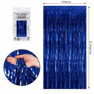 Mavi Kapı Duvar Parti Fon Arka Perde Işıltılı Yapışkanlı Doğum Günü fotoğraf Perdesi