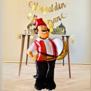 Ramazan davulcusu + Hoşgeldin ramazan Duvar süsü Dev boy Folyo balon