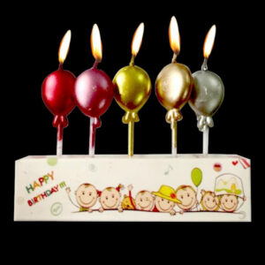 5li parlak krom pasta mumu karışık renk doğum günü yuvarlak pasta mumu