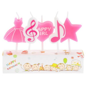 5li Muzik figürlü pasta mumu kız çocuk pasta mumu doğum günü
