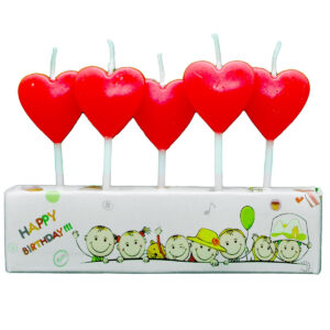 5li Kırmızı kalp pasta mumu doğum günü pasta