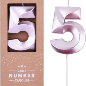 5 Yaş pasta mumu doğmu günü pasta mumu Kristal Rosepembe kaliteli