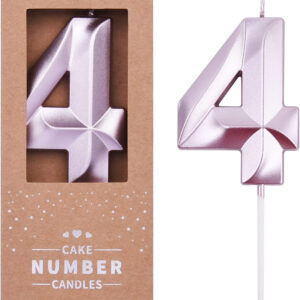 4 Yaş pasta mumu doğmu günü pasta mumu Kristal Rosepembe kaliteli