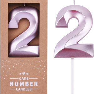 2 Yaş pasta mumu doğmu günü pasta mumu Kristal Rosepembe kaliteli