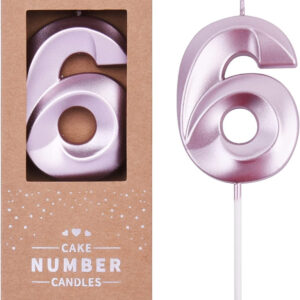 6 Yaş pasta mumu doğmu günü pasta mumu Kristal Rosepembe kaliteli