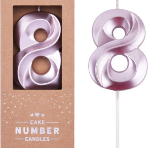 8 Yaş pasta mumu doğmu günü pasta mumu Kristal Rosepembe kaliteli