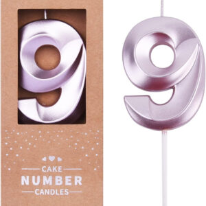 9 Yaş pasta mumu doğmu günü pasta mumu Kristal Rosepembe kaliteli