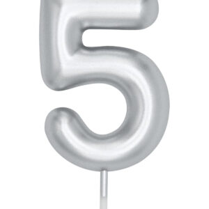 5 Yaş Gümüş Rakam pasta mumu doğum günü yaş mum 9cm