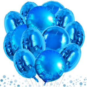 5 adet Lacivert Yuvarlak folyo balon hava ve helyum ile uyumlu şık