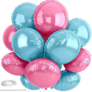 5 adet Yuvarlak folyo balon hava ve helyum ile uyumlu