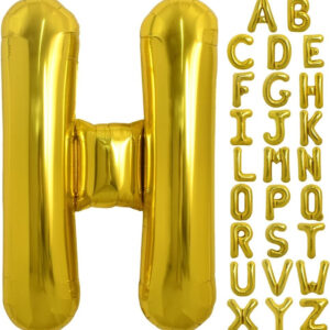 H Harf Balon Altın Gold 78cm büyük boy Hava ve helyum ile uyumlu