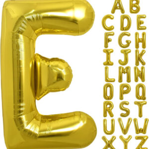 E Harf Balon Altın Gold 78cm büyük boy Hava ve helyum ile uyumlu