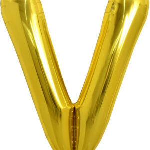 V Harf Balon Altın Gold 78cm büyük boy Hava ve helyum ile uyumlu