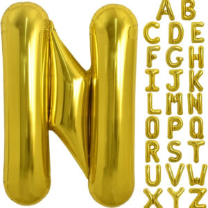 N Harf Balon Altın Gold 78cm büyük boy Hava ve helyum ile uyumlu