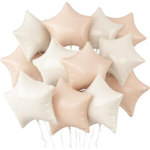 4 adet Krem Folyo balon 45cm Hava ve helyum ile uyumlu balon ipi