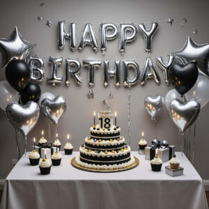 Doğum günü Happy birthday Gümüş Dev boy hava ve helyum ile uyumlu çeşitli hediyeler