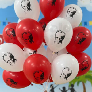20 Adet atatürk türk bayrağı balon premium lateks