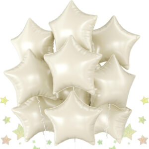 Krem Yıldız folyo balon tüm renkler 45cm şık görüntü hava ve helyum uyumlu