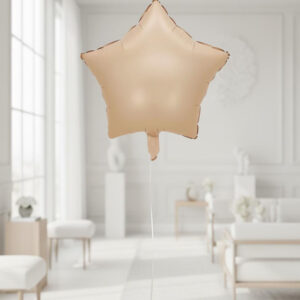 Bej Yıldız folyo balon tüm renkler 45cm şık görüntü hava ve helyum uyumlu