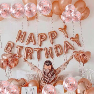 25 parça Doğum Günü Seti DEV BOY hava ve helyum ile uyumlu Happy Birthday Pompa dahil