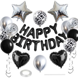 25 parça Doğum Günü Seti DEV BOY hava ve helyum ile uyumlu Happy Birthday Pompa dahil