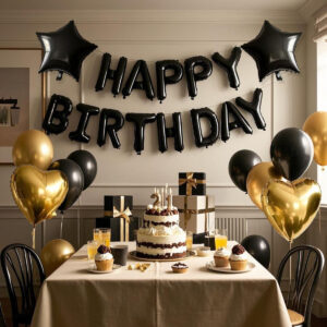 25 parça Doğum Günü Seti DEV BOY hava ve helyum ile uyumlu Happy Birthday Pompa dahil