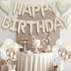 25 parça Doğum Günü Seti DEV BOY hava ve helyum ile uyumlu Happy Birthday Pompa dahil