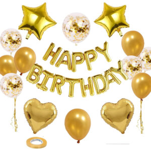 25 parça Doğum Günü Seti DEV BOY hava ve helyum ile uyumlu Happy Birthday Pompa dahil