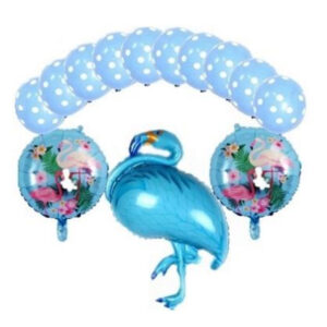 mavi flamingo balon seti hava ve helyum ile uyumlu