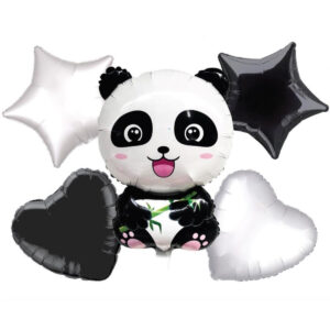 Panda balon setleri 5li folyo balon hava ve helyum ile uyumlu