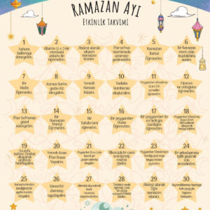 Ramazan ayı etkinlik takvimi 30 Günlük Çocuklara özel