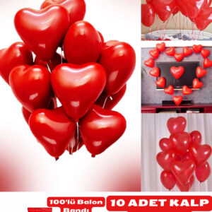 Kalpli Balon 10 Adet Hava ve helyum ile uyumlu sevgililer günü sevgiliye