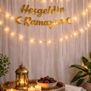 Hosgeldin ramazan afiş 120cm 3 metre led ramazan süsleme