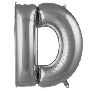 D Harf Balon Gümüş Bütün harfler Büyük boy 78cm